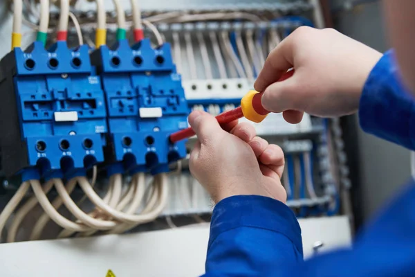 Electrician upgrading electrical panel Pasadena